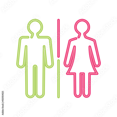 man and woman informative signal neon light