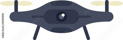 Sleek drone hovers with its camera prominently displayed, ready to capture stunning aerial footage