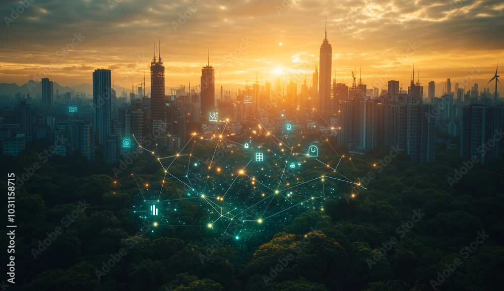 Obraz premium digital city