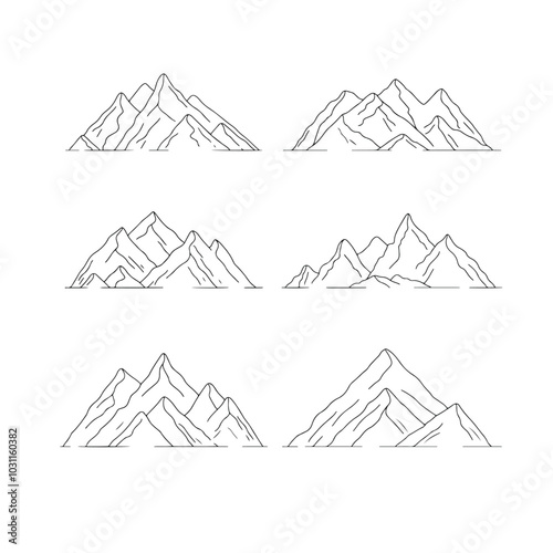 Hand drawn mountain outline illustration