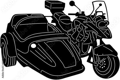 motorcycle tricycle vector illustration