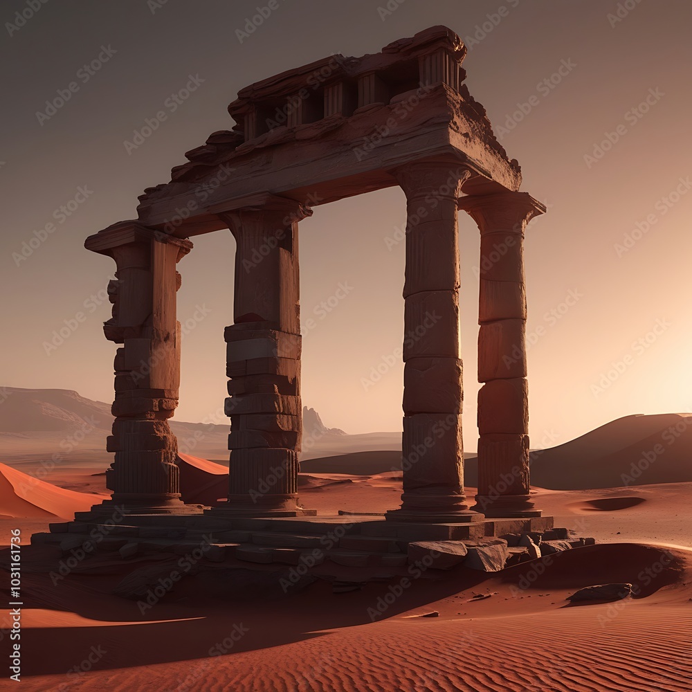 Fototapeta premium Monument on Mars,temple