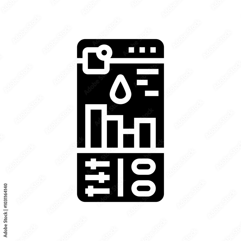 saving app water glyph icon vector. saving app water sign. isolated symbol illustration saving app water glyph icon vector. saving app water sign. isolated symbol illustration