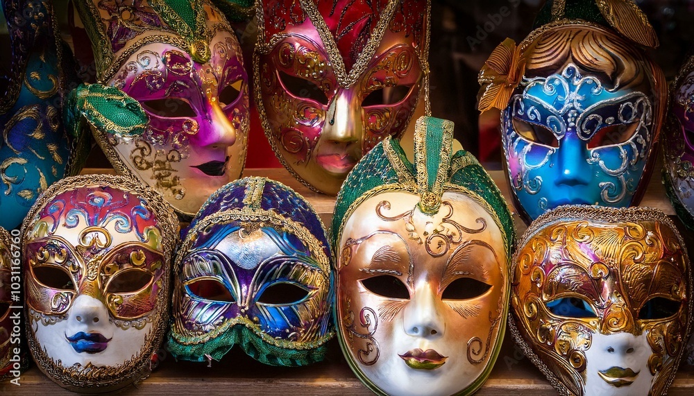 Colorful Venetian masks. Colorful Venetian masks.