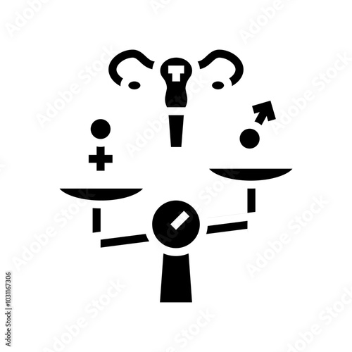 hormonal imbalance woman disease glyph icon vector. hormonal imbalance woman disease sign. isolated symbol illustration