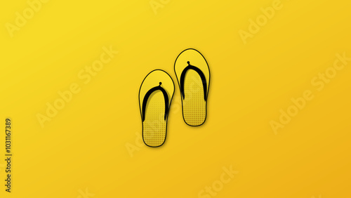 sandals and yellow background