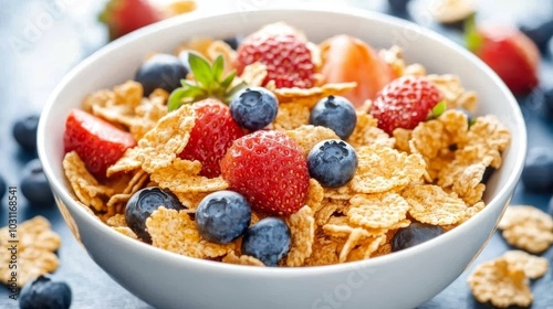 Bowl of Whole Grain Cereal with Fresh Berries, a Healthy and Delicious Breakfast Option