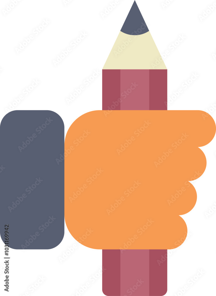 Hand is holding a red pencil, as if drawing or writing Hand is holding a red pencil, as if drawing or writing