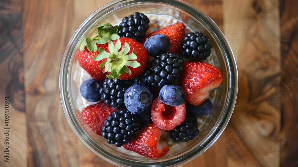 Berry Bonanza: Overnight Oats with a Fresh Berry Mix Berry Bonanza: Overnight Oats with a Fresh Berry Mix