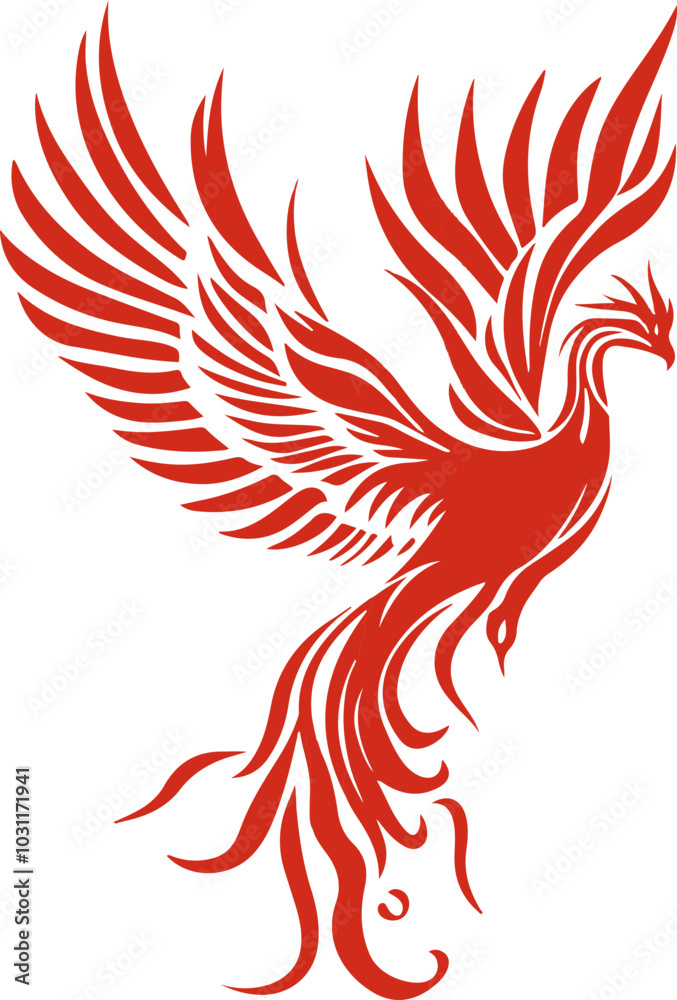 Obraz premium 피닉스 실루엣 벡터 