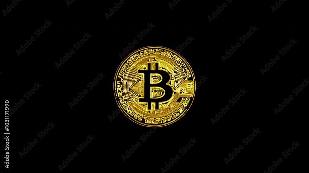 Bitcoin animation. Bitcoin icon animation with alpha channel. Bitcoin animation. Bitcoin icon animation with alpha channel.