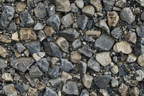 Wallpaper Mural Photo of Grey gravel rock ground debris. Background texture for backdrops or mapping Torontodigital.ca