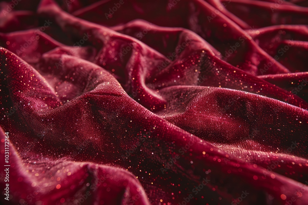 Photo of Red folded velvet fabric material. Background texture for backdrops or mapping Photo of Red folded velvet fabric material. Background texture for backdrops or mapping