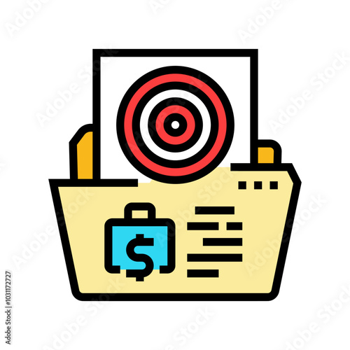 goals budget planning color icon vector. goals budget planning sign. isolated symbol illustration