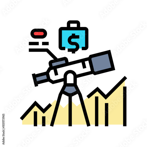 financial forecast budget planning color icon vector. financial forecast budget planning sign. isolated symbol illustration
