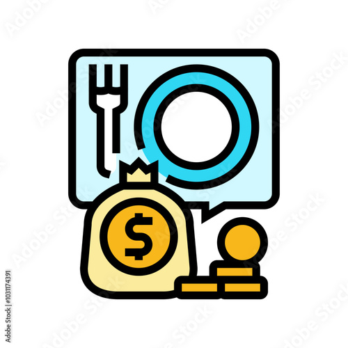 food budget planning color icon vector. food budget planning sign. isolated symbol illustration