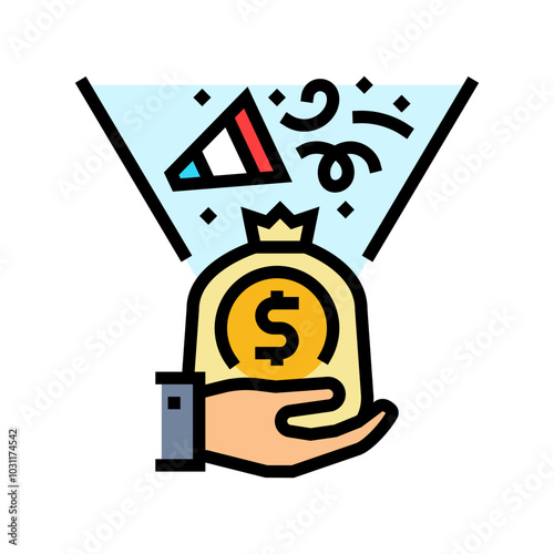 entertainment budget planning color icon vector. entertainment budget planning sign. isolated symbol illustration