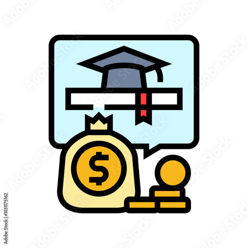 education expenses budget planning color icon vector. education expenses budget planning sign. isolated symbol illustration