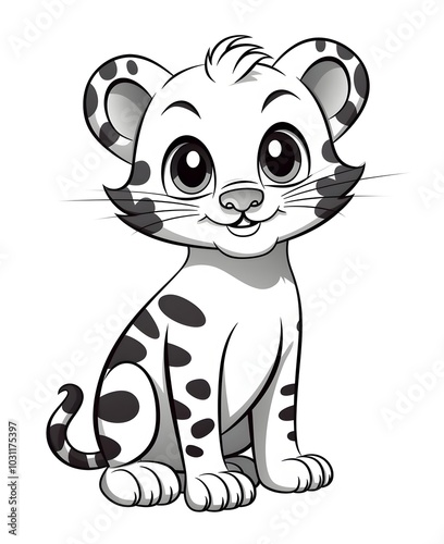 Adorable Ocelot Coloring Page for Kids and Animal Lovers photo