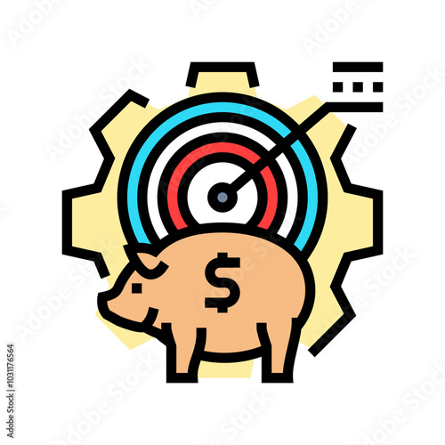 savings goals budget planning color icon vector. savings goals budget planning sign. isolated symbol illustration