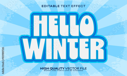 Winter text effect, editable text effect and snow 3d font style bold shadow cold poster design