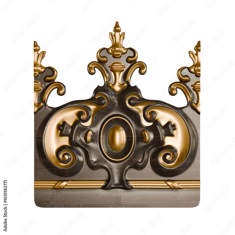 Royal Baroque Gold and Wood Ornament - High-Quality 3D Render for Classic Interiors and Decorative Frames Royal Baroque Gold and Wood Ornament - High-Quality 3D Render for Classic Interiors and Decorative Frames