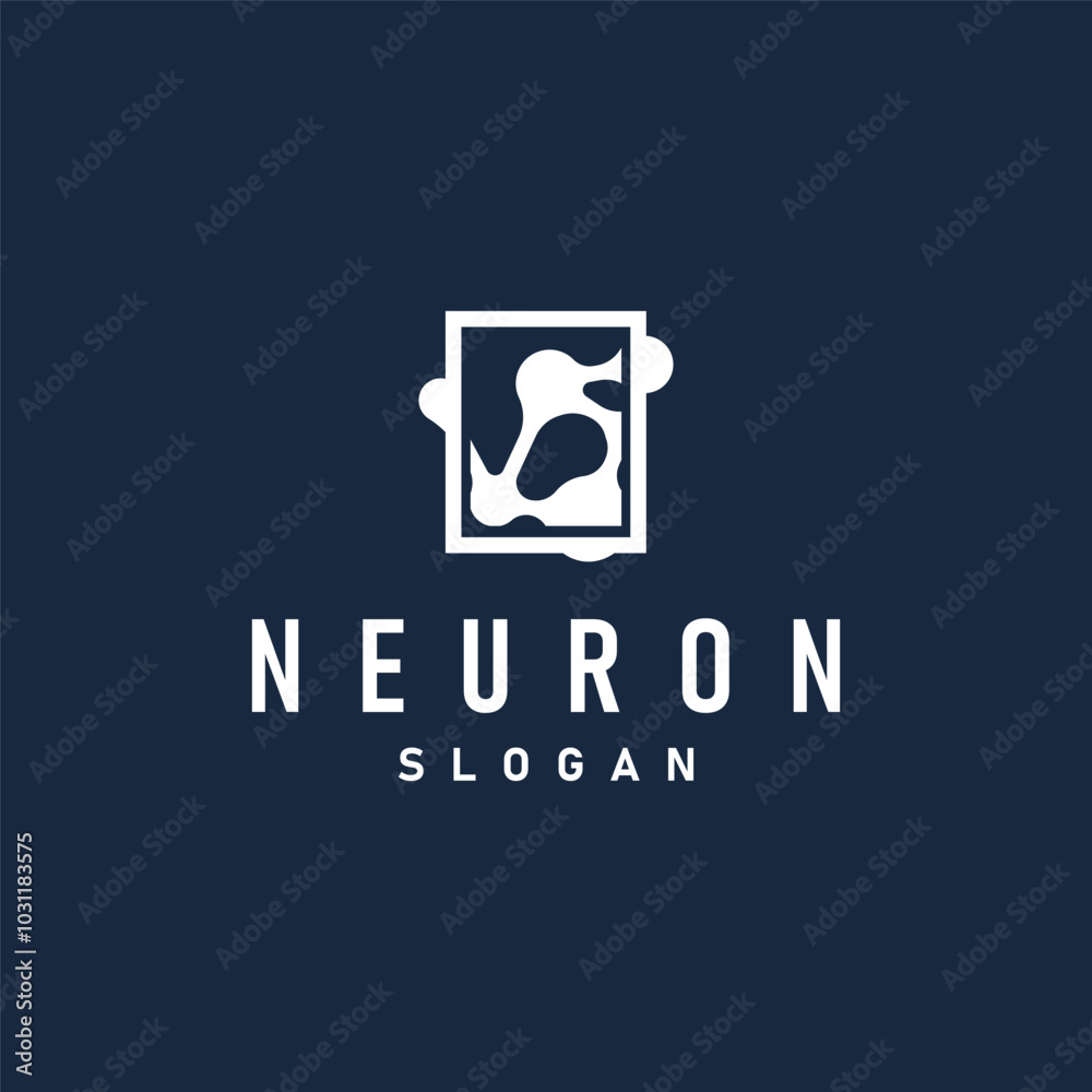 Neuron Logo, Neuron Nerve or Seaweed Vector Abstract Molecule Design, Template Illustration