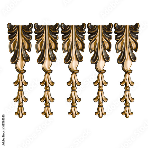 Victorian Gold & Wood Trim – Elegant Ornamental Design for Architecture