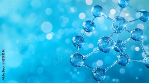 A Blue Molecular Structure With Blurred Background