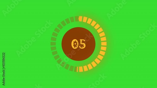 Brown countdown timer. With alpha channel.