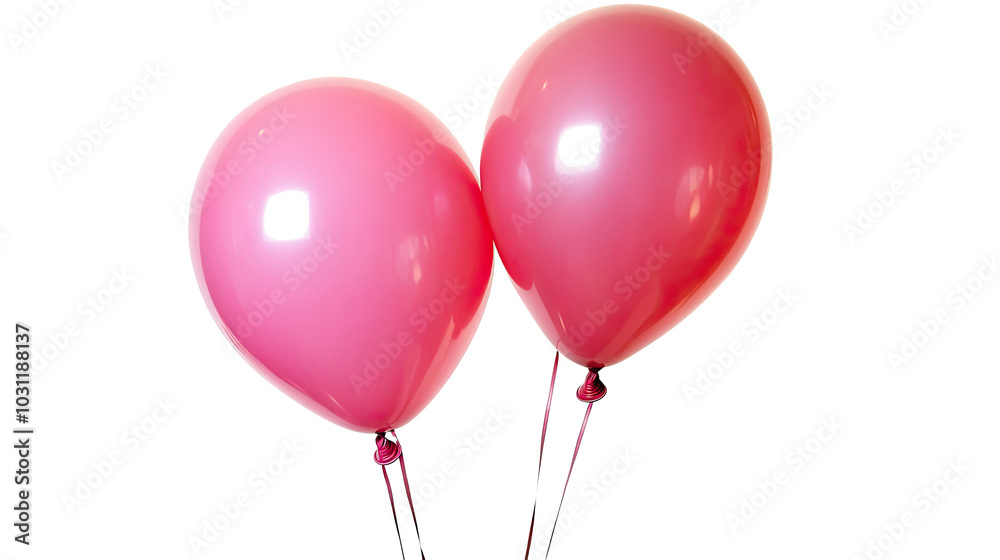 Cheerful Collection of Pink Balloons Floating Together on White Generative AI Cheerful Collection of Pink Balloons Floating Together on White Generative AI