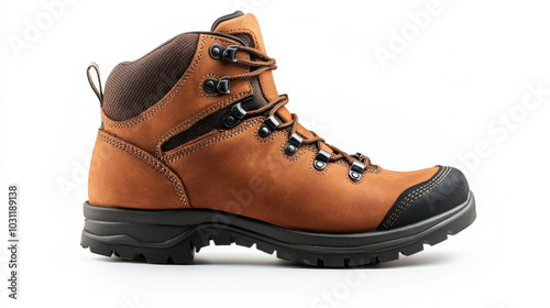 Hiking boots isolated on white background