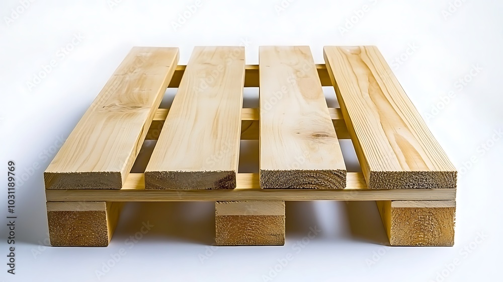 Wooden pallet isolated on a white background. Perfect for logistics, shipping, or warehouse-themed designs and creative projects Wooden pallet isolated on a white background. Perfect for logistics, shipping, or warehouse-themed designs and creative projects
