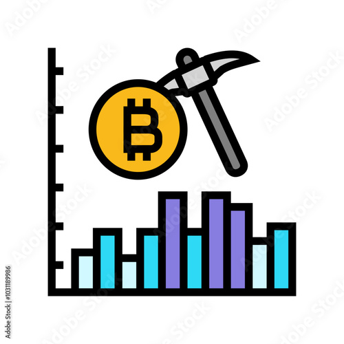 profitability cryptocurrency mining color icon vector. profitability cryptocurrency mining sign. isolated symbol illustration