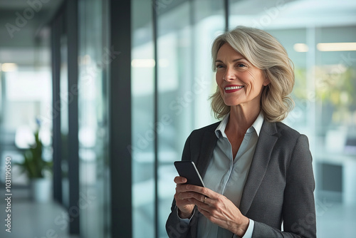 Confident Businesswoman Using Phone in Office Free Download Confident Businesswoman Using Phone in Office - GFXLoad
