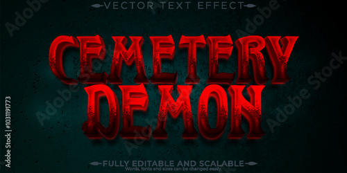 Halloween monster text effect, editable horror and scary text style