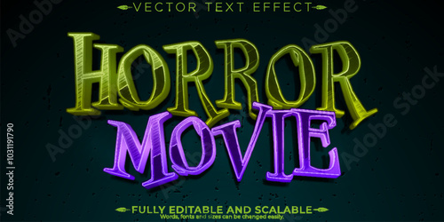 Halloween monster text effect, editable horror and scary text style