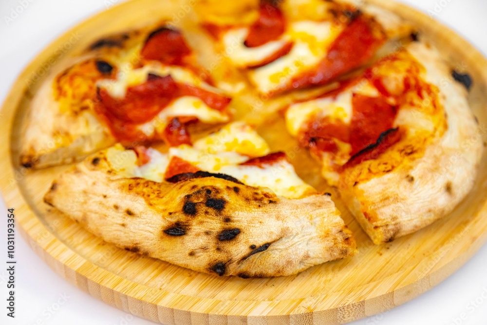 Classic rustic artisanal pizza with long-maturing dough Classic rustic artisanal pizza with long-maturing dough