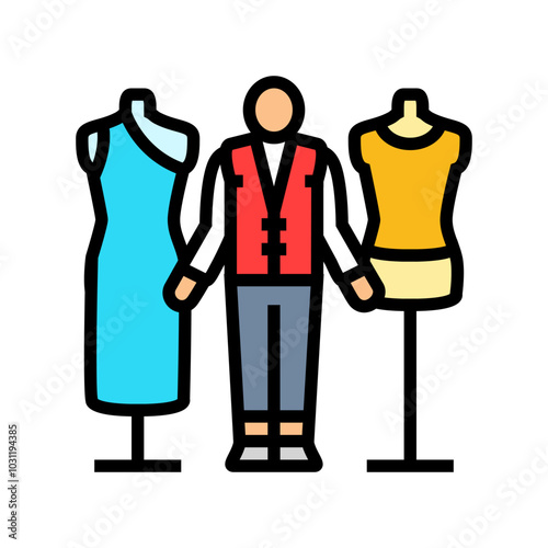 designer dressmaking fashion color icon vector. designer dressmaking fashion sign. isolated symbol illustration