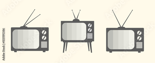 retro tv set, vector illustration
