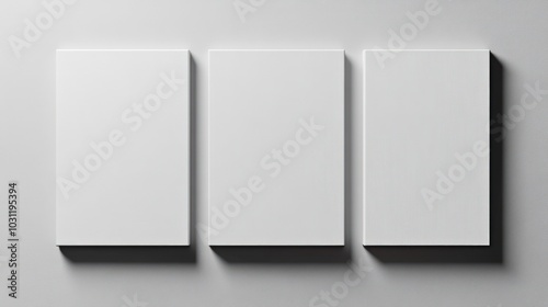 Three blank canvas frames on a white background.