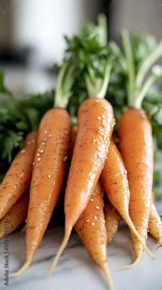 Honey glazed roasted carrots with fresh parsley for spring dining Honey glazed roasted carrots with fresh parsley for spring dining
