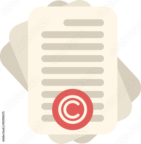 Copyright document with copyright symbol logo is representing the concept of protecting intellectual property