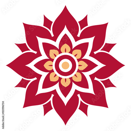 Traditional Mandala Art Vector Illustration – Intricate Geometric Pattern Design