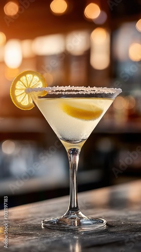 Refreshing lemon drop martini for food photography and beverage design