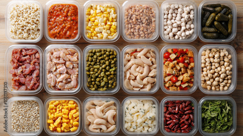 Wallpaper Mural Healthy meal prep ingredients arranged in clear containers for easy access Torontodigital.ca
