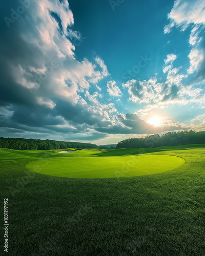 Highly detailed and realistic golf course scenery