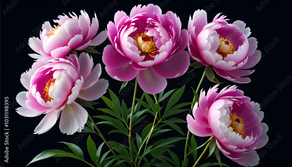 Fototapeta premium pink and white tulips