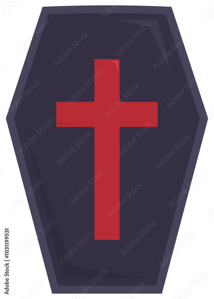 Flat vector icon of coffin isolated on white background. Flat vector icon of coffin isolated on white background.