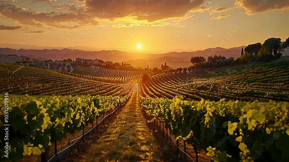 Vineyard Sunset in Tuscany Vineyard Sunset in Tuscany